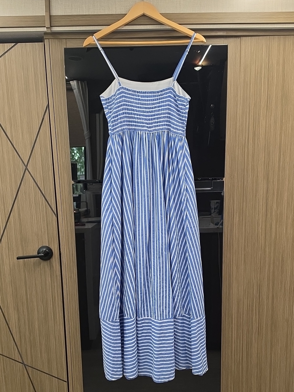 💙100% COTTON MAXI/MIDI DRESS WHITE/BLUE STRIPED, DRESS, BY JAPANA - Picture 7 of 16